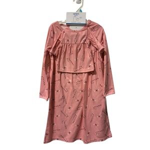 Carters Girls Pink Candy Cane Print Pajama Sleep Gown Matching Doll‎ Dress 5T